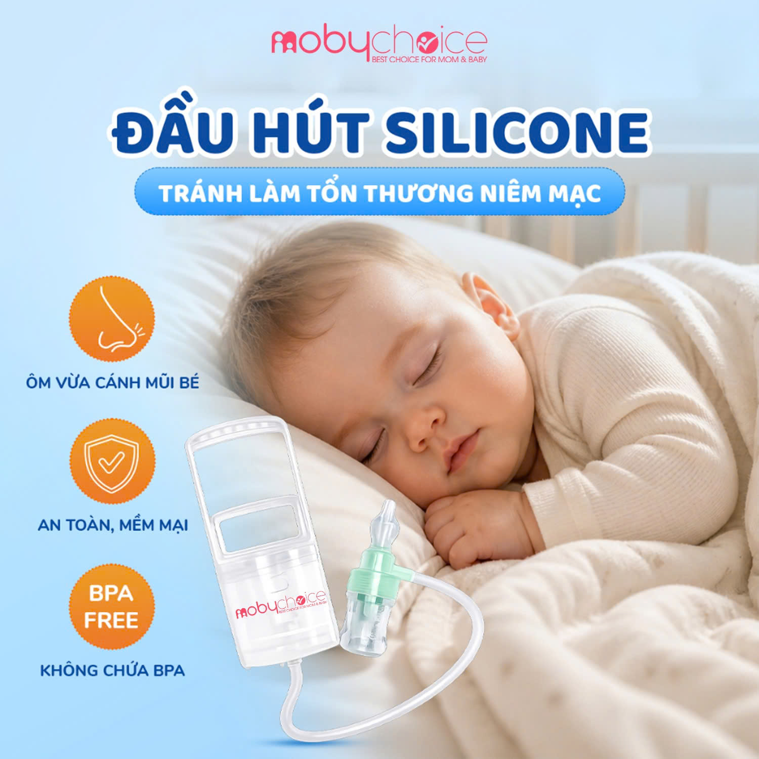 Đầu hút silicone mềm mại MOBYCHOICE