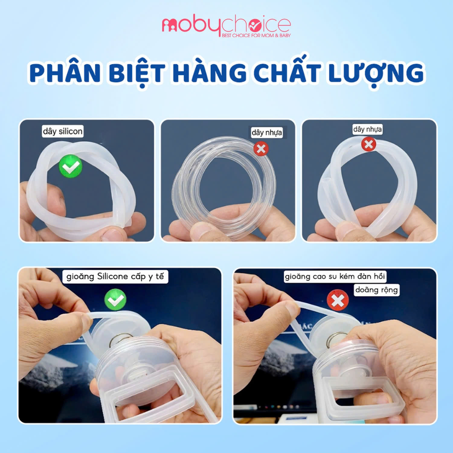 Dây silicone và gioăng silicone cấp y tế MOBYCHOICE