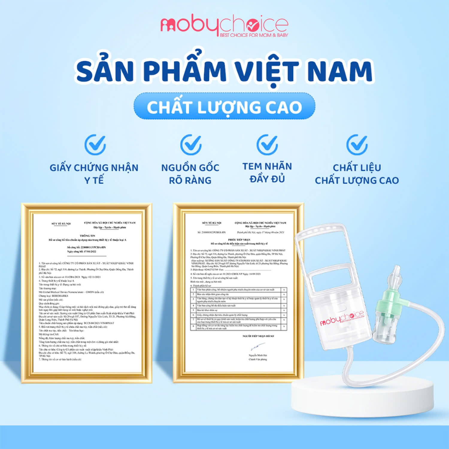 Thông tin sản phẩm Việt Nam và hồ sơ MOBYCHOICE