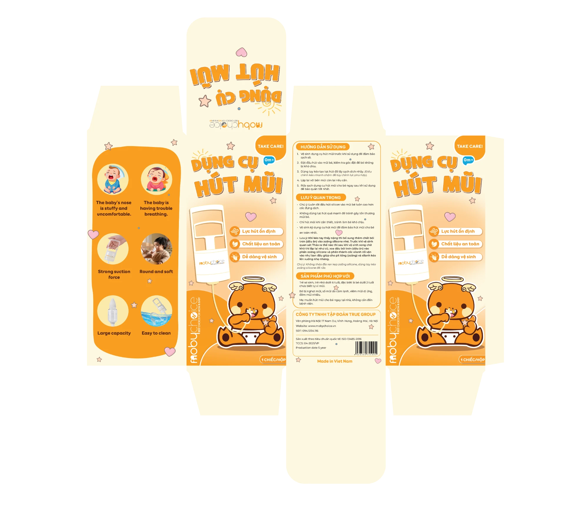 Thiết kế bao bì dụng cụ hút mũi MOBYCHOICE
